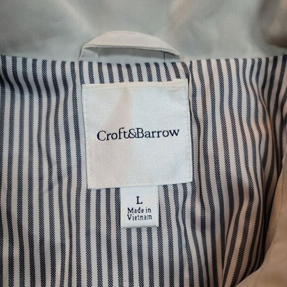 Croft & Barrow woman's large raincoat w removable hood, zipper & button closure - Picture 4 of 12